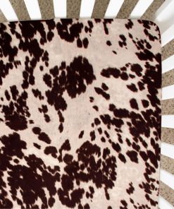 Sábana Ajustable para Cuna de Bebé Estampado de Vaca Marrón