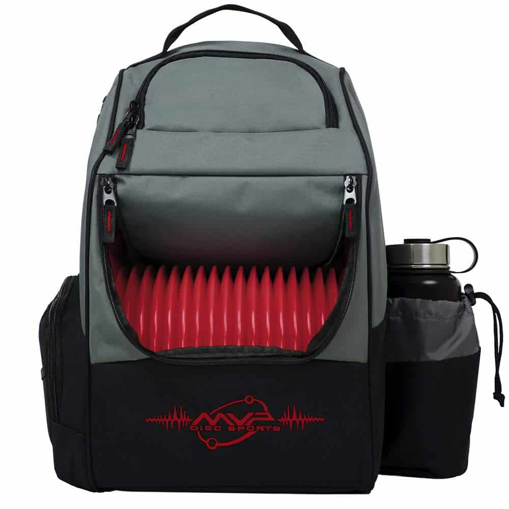 MVP Disc Sports Mochila para Disc Golf Shuttle (Gris/Rojo)