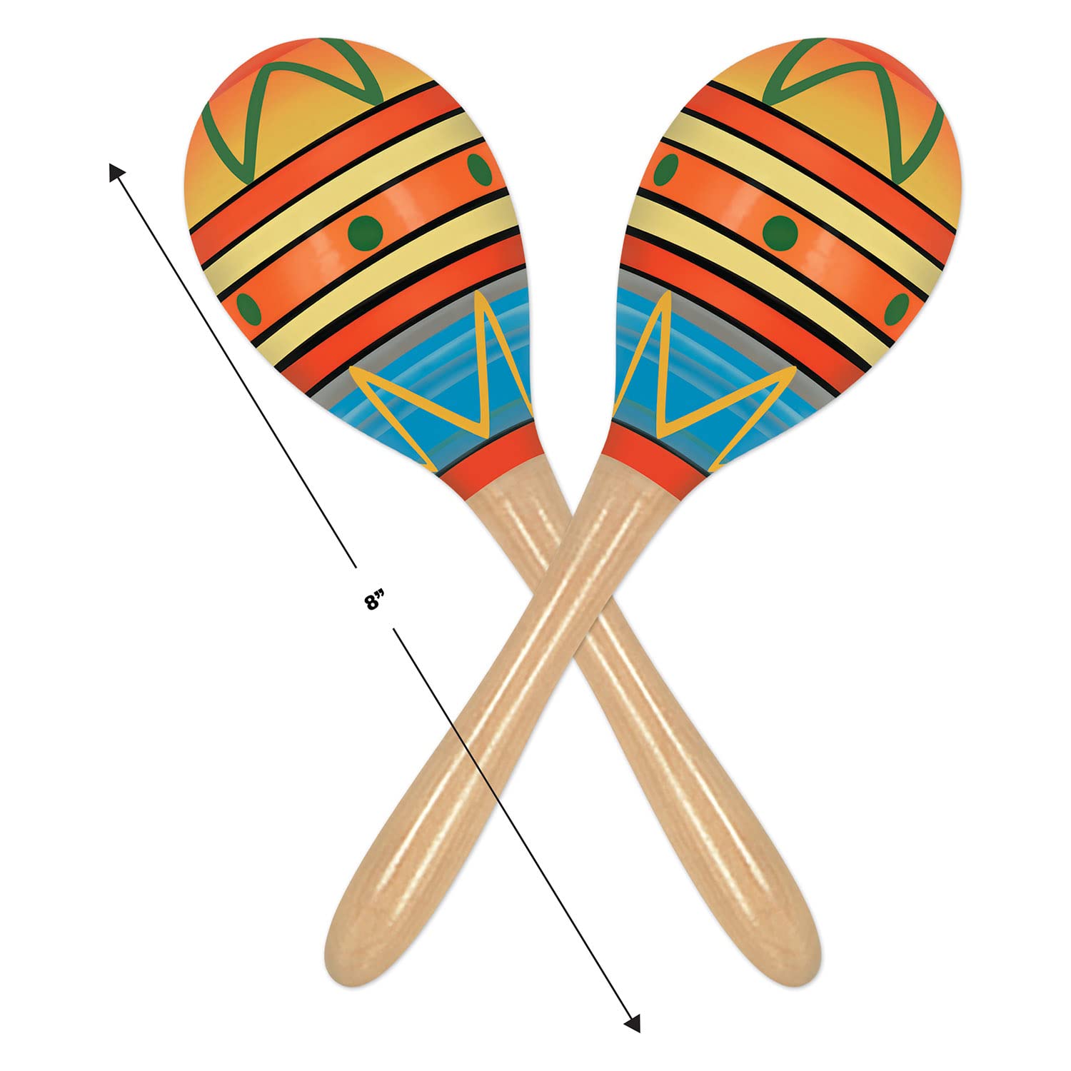 Beistle 4 Piezas de Maracas Mexicanas de Madera Decoradas a - Imagen 3