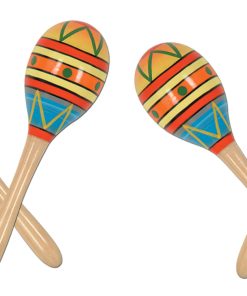 Beistle 4 Piezas de Maracas Mexicanas de Madera Decoradas a