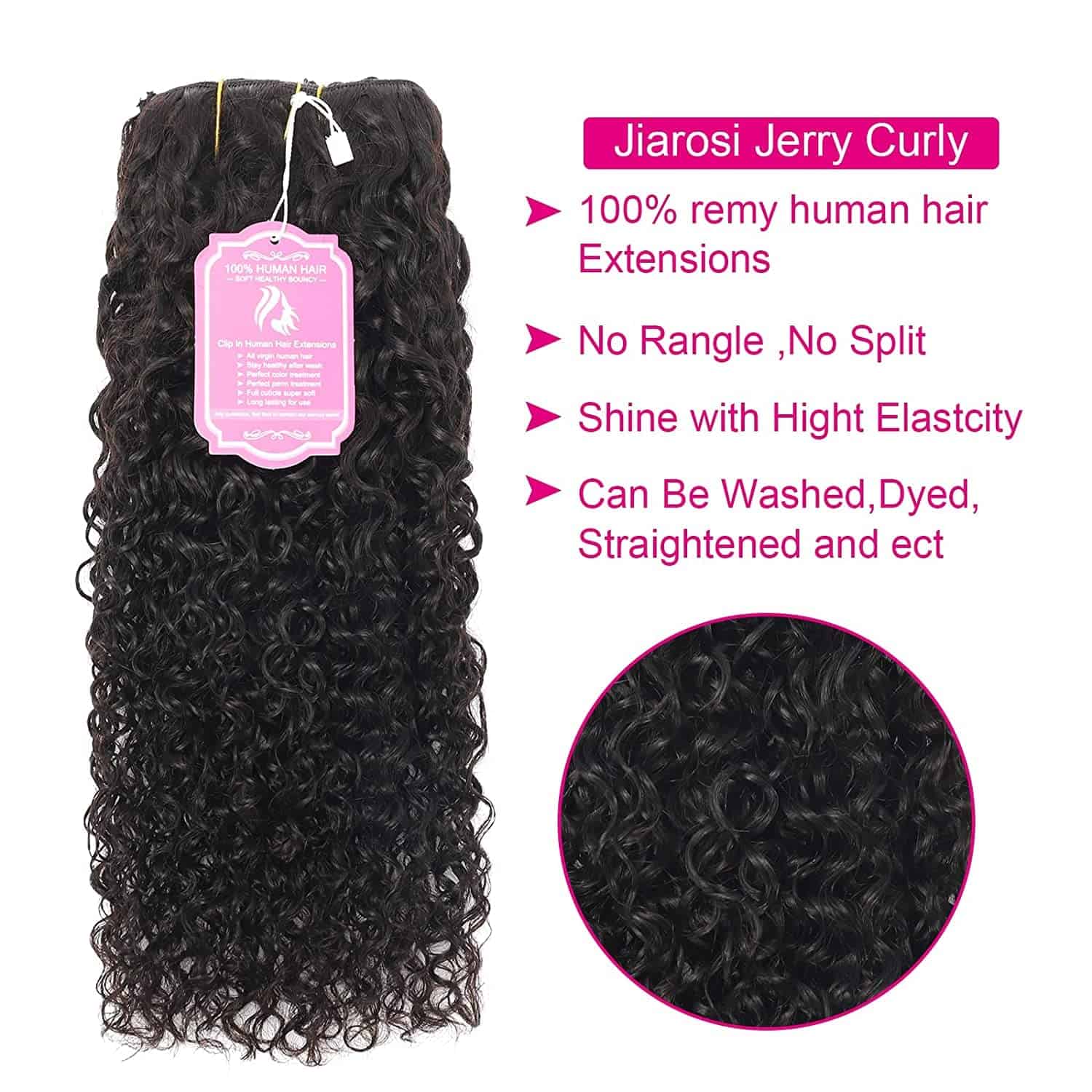 Extensiones de Cabello Clip en Rizado Jerry Curly Jiarosi - Imagen 7