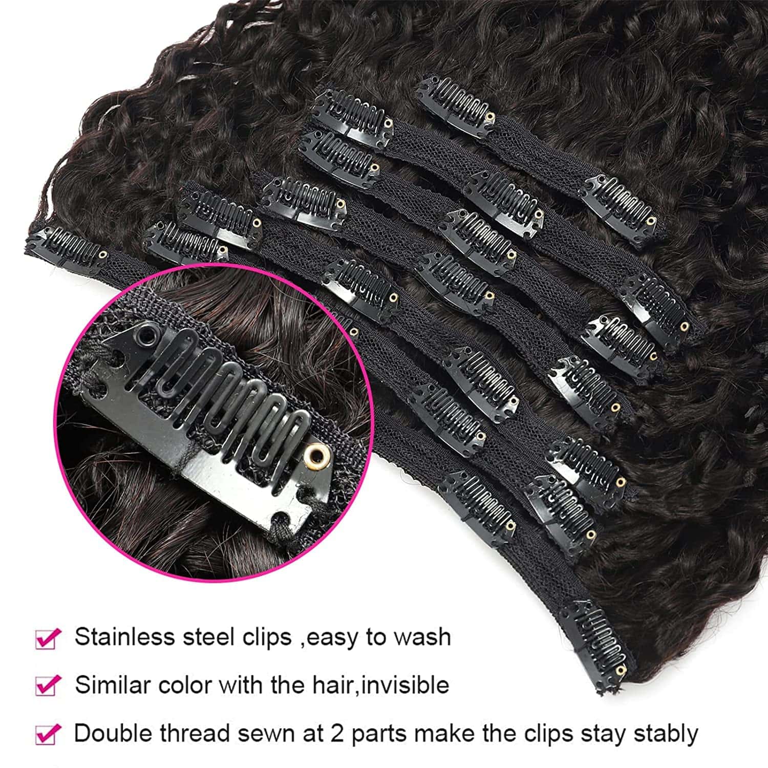 Extensiones de Cabello Clip en Rizado Jerry Curly Jiarosi - Imagen 6