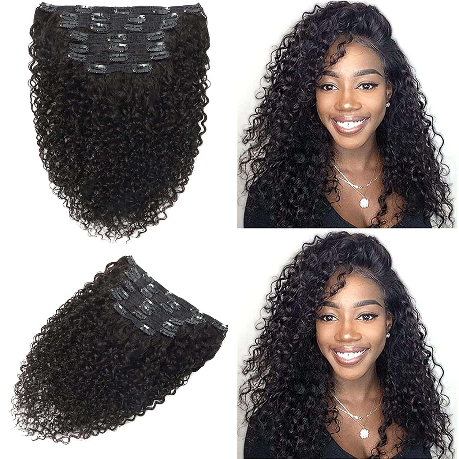 Extensiones de Cabello Clip en Rizado Jerry Curly Jiarosi