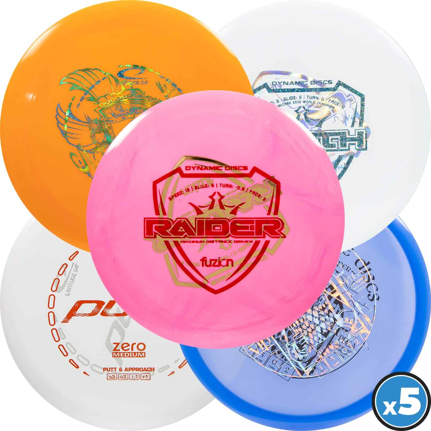 Set de Discos de Golf Dynamic Discs (Paquete de 5 con