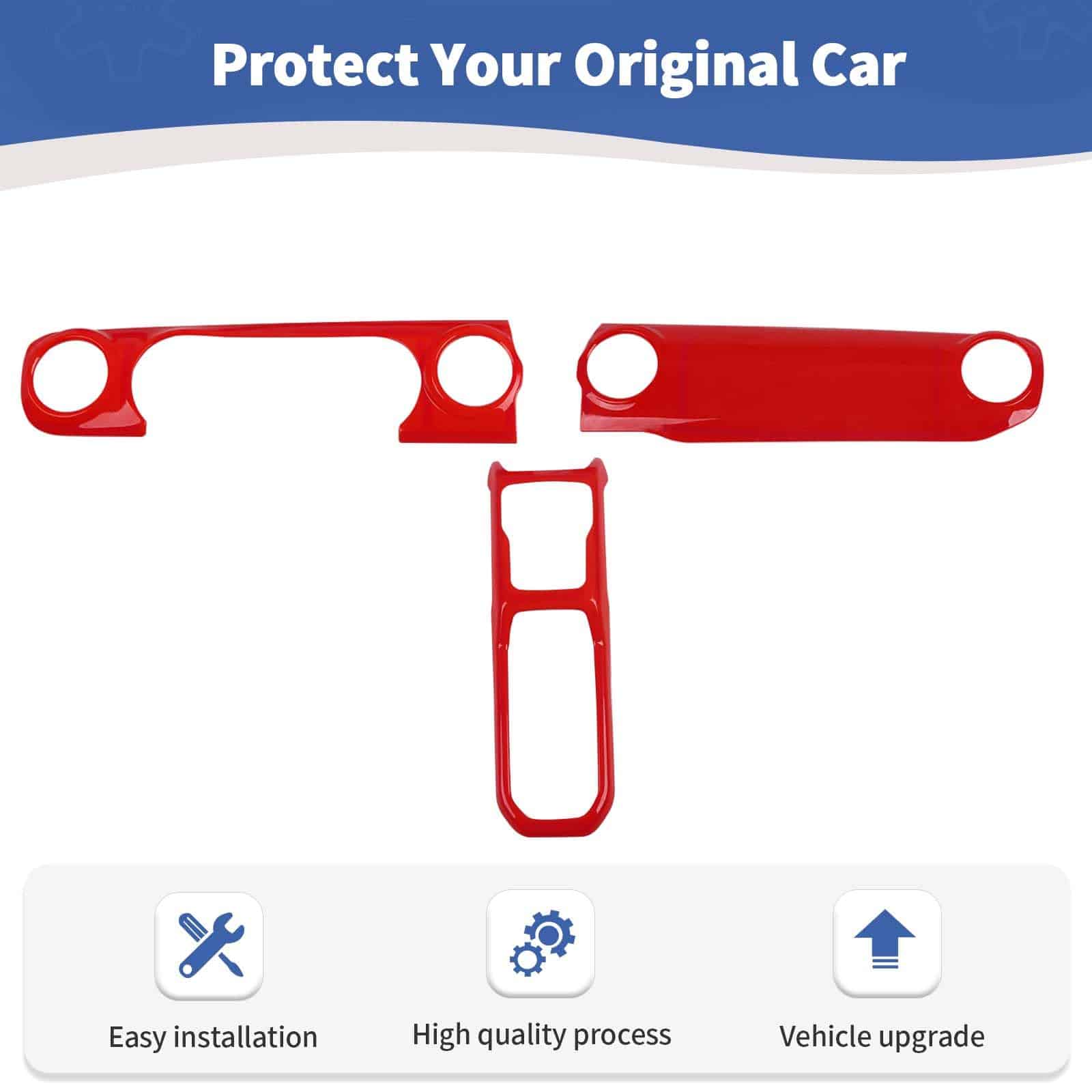 RT-TCZ for Wrangler JL Dash Trim Cover Rojo, Marco de - Imagen 7