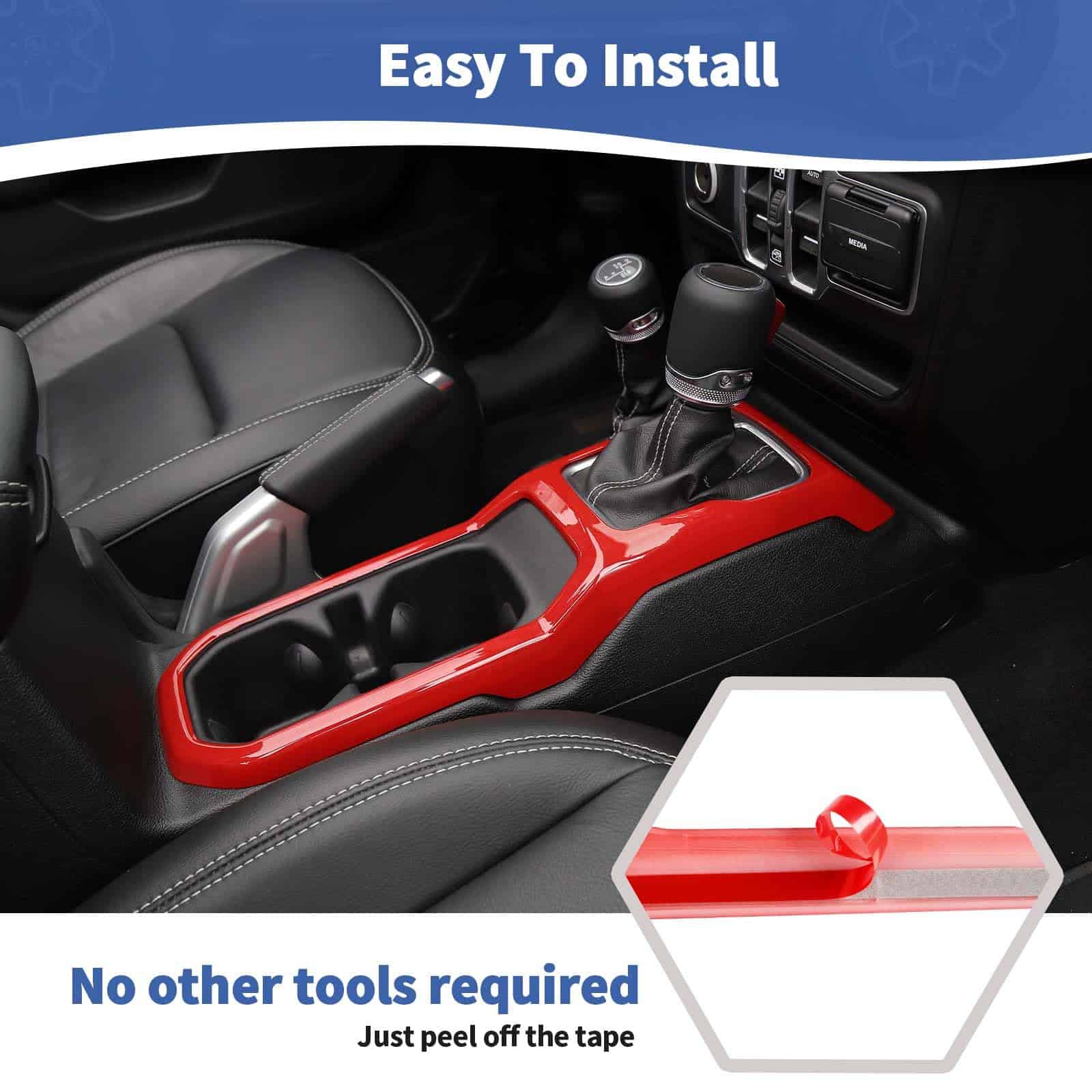 RT-TCZ for Wrangler JL Dash Trim Cover Rojo, Marco de - Imagen 6