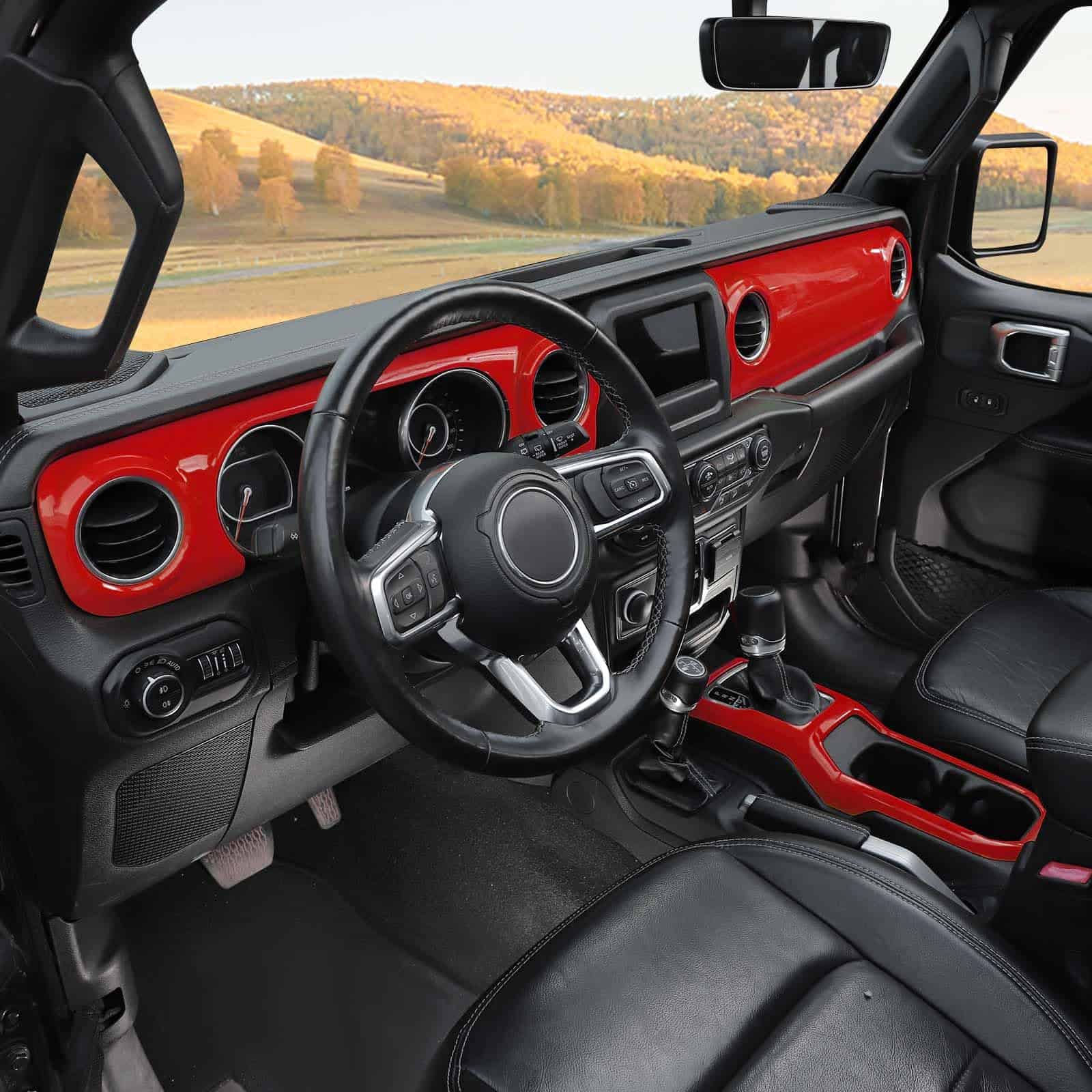 RT-TCZ for Wrangler JL Dash Trim Cover Rojo, Marco de - Imagen 8