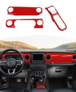 RT-TCZ for Wrangler JL Dash Trim Cover Rojo, Marco de