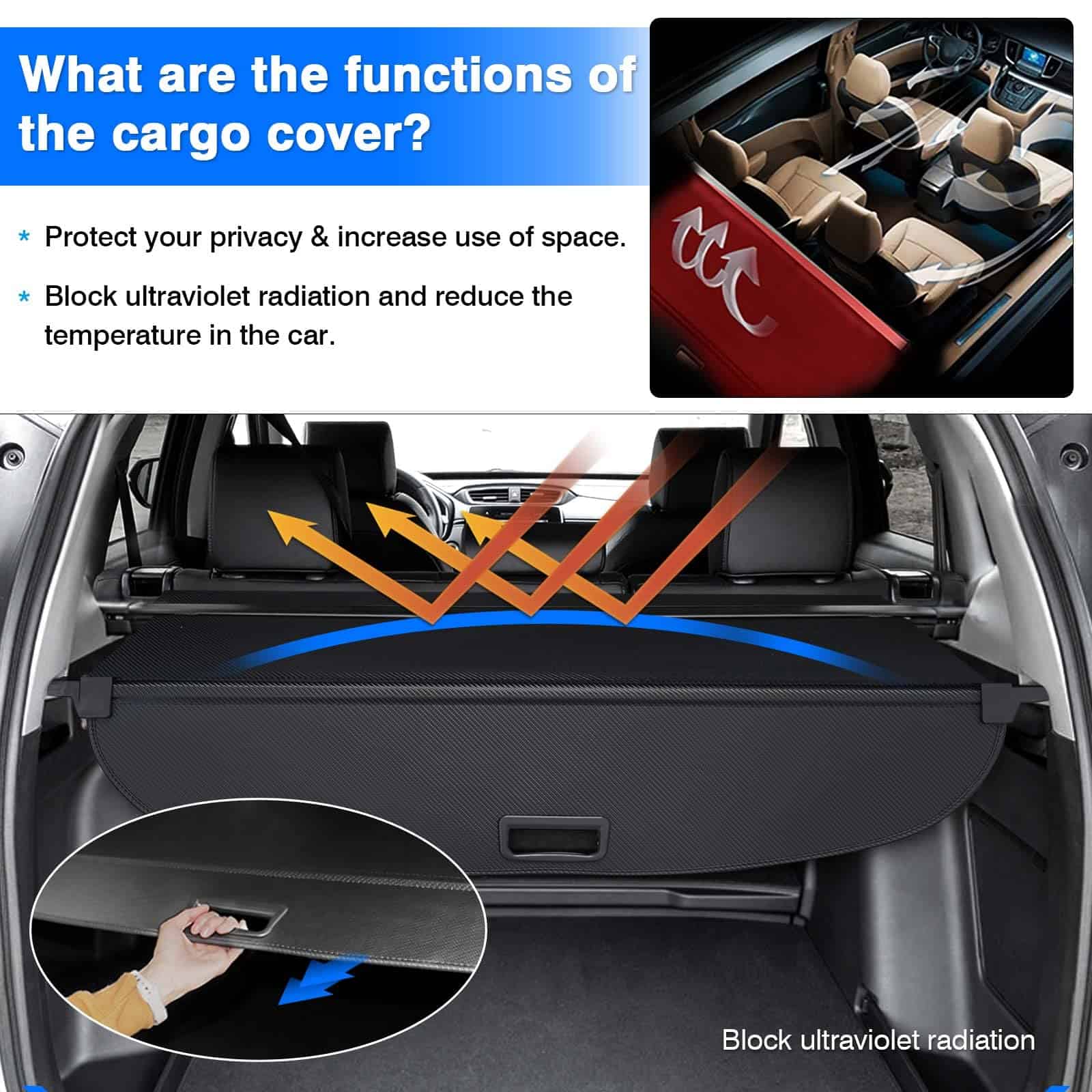 Cubierta de carga para Honda CR-V 2017-2021 2022 Accesorios - Imagen 4