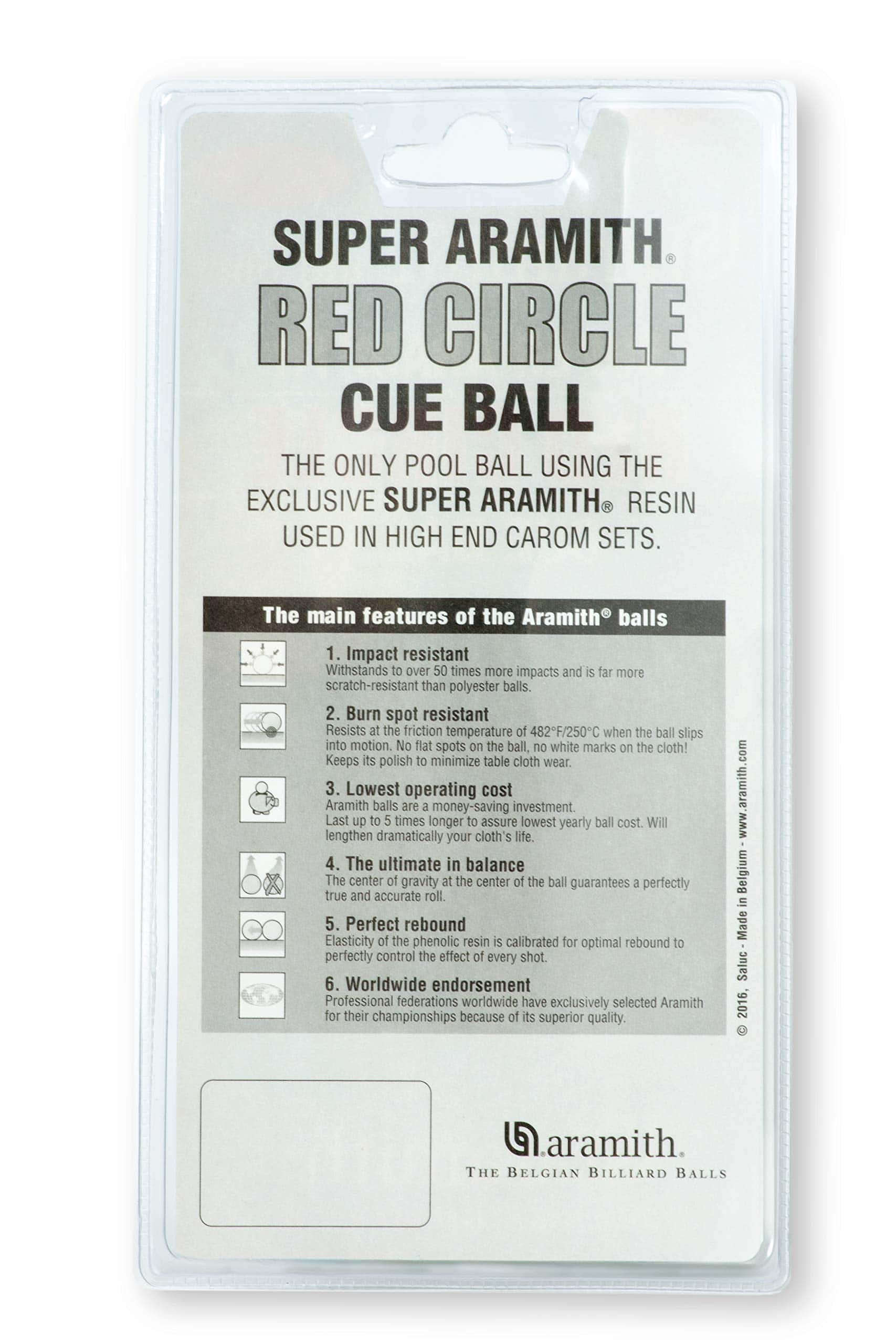 Bola de Billar Aramith Super Pool Cue 2 1/4" con Círculo - Imagen 3