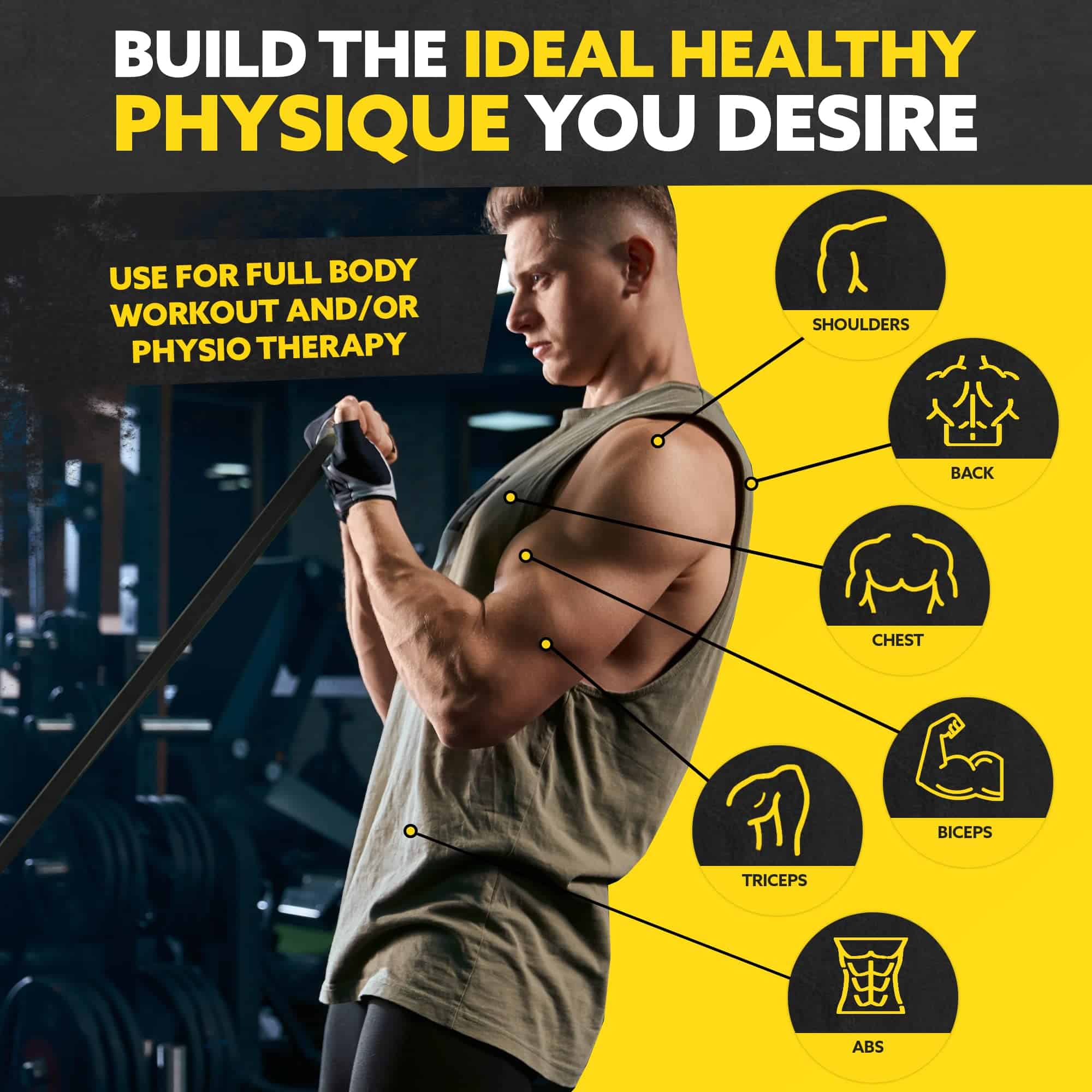 Bandas de Resistencia Largas para Hombres y -Negro - Imagen 4