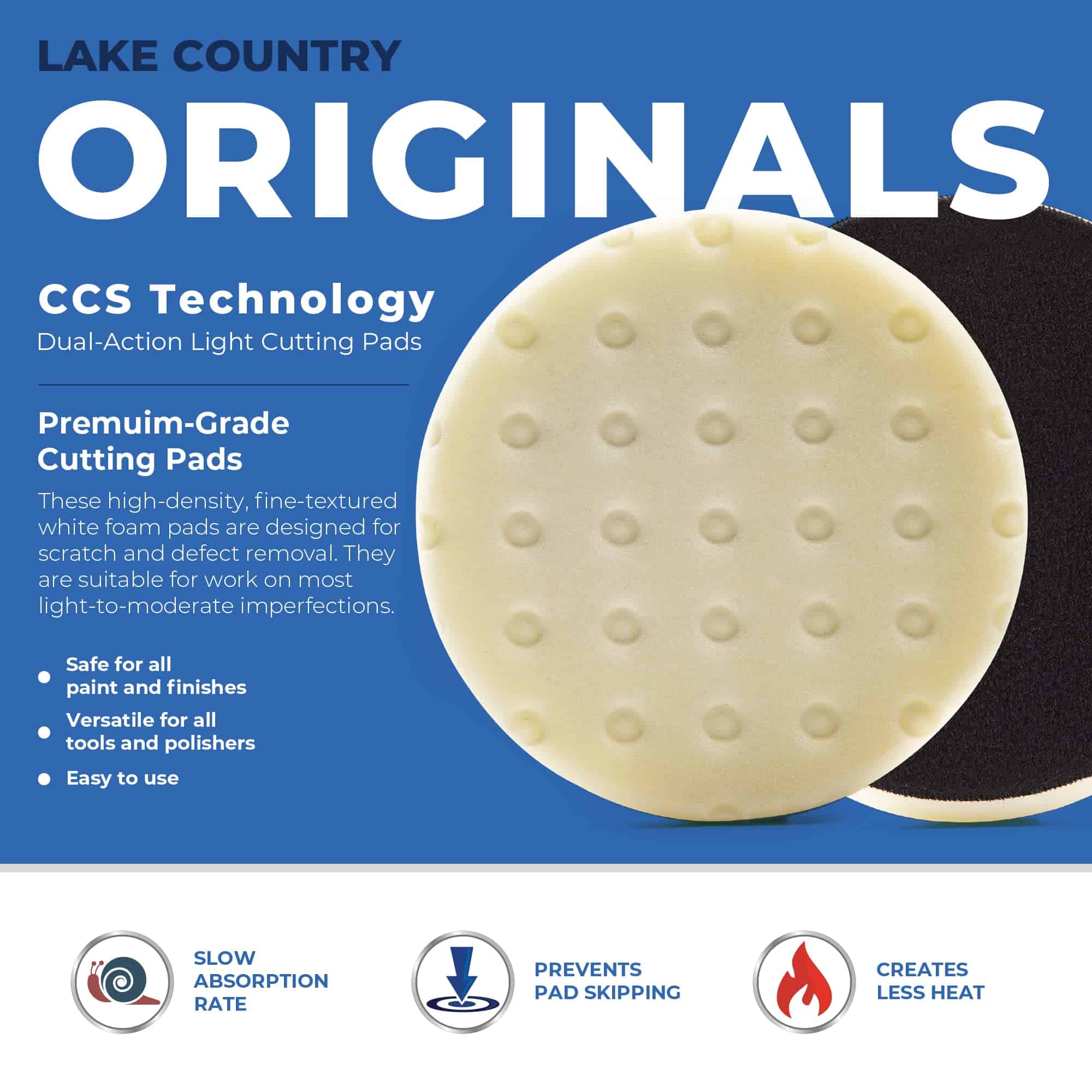 6.5" Almohadillas de Espuma para Pulir Blancas CCS. - Imagen 3