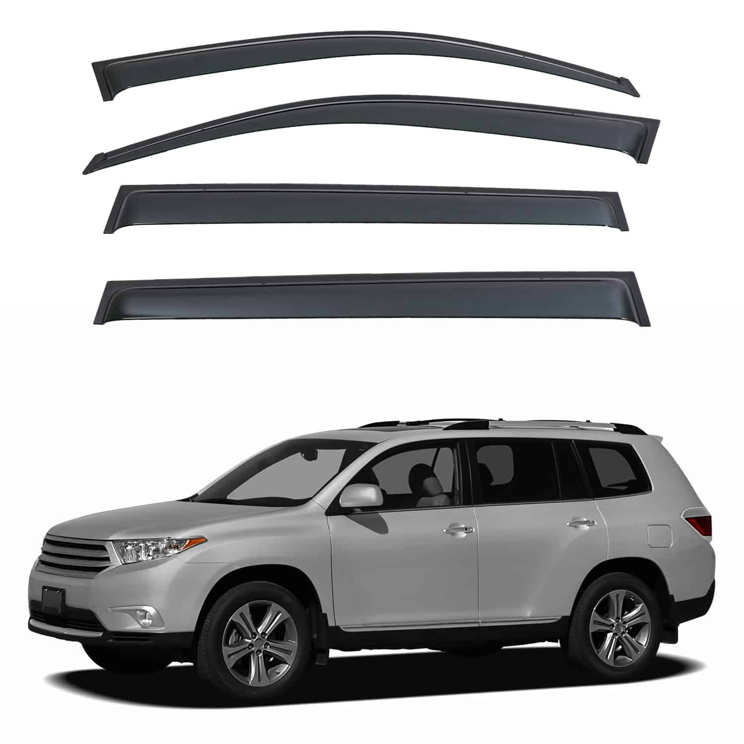 LQQDP 4pcs JDM Viseras de Ventana Exteriores de Humo con