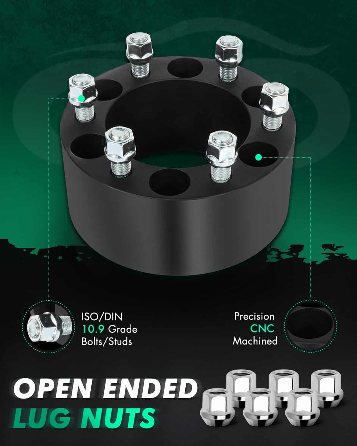 SCITOO 2Pcs Separadores de Rueda 3 pulgadas 6x5.5 Bore - Imagen 5