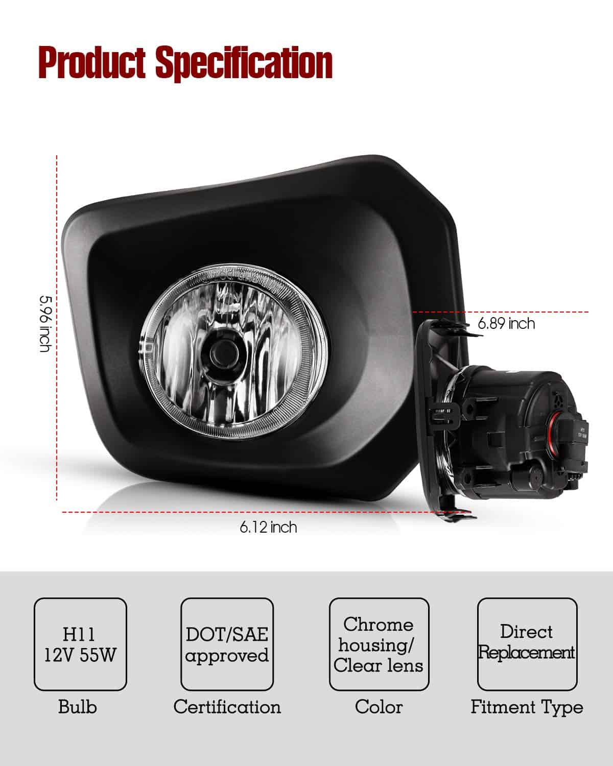 Ensamblaje de luz antiniebla AUTOWIKI para Toyota Tacoma - Imagen 7