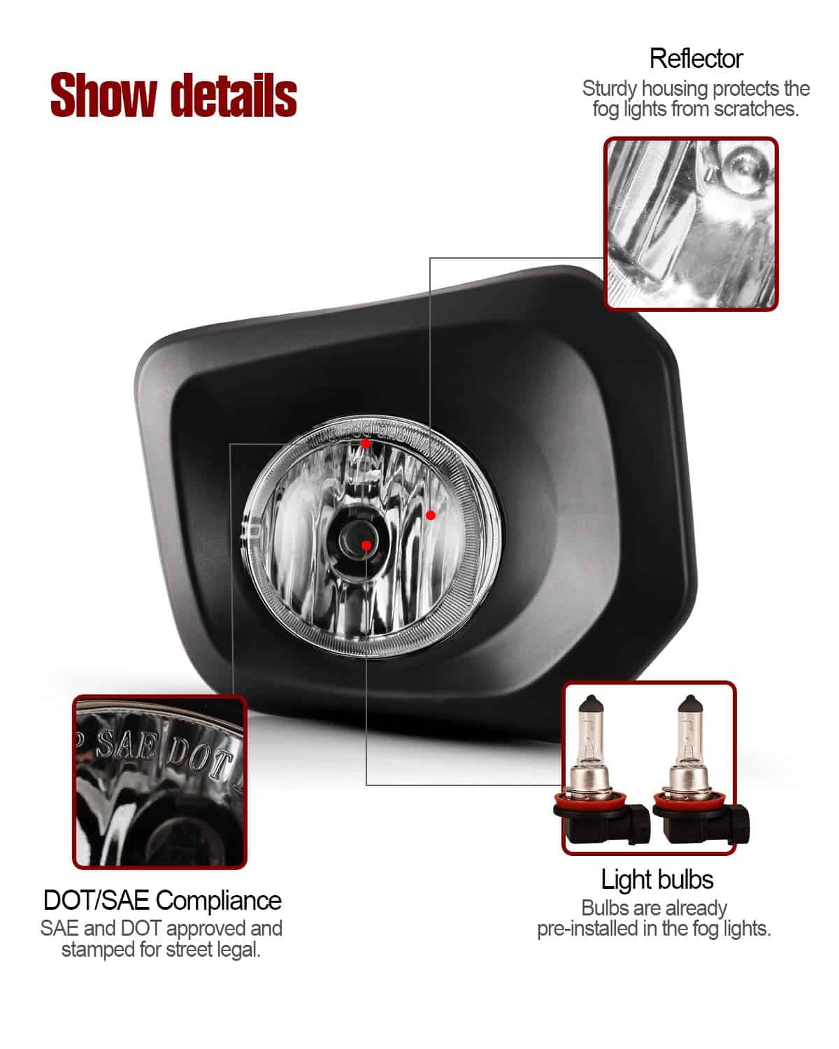 Ensamblaje de luz antiniebla AUTOWIKI para Toyota Tacoma - Imagen 5