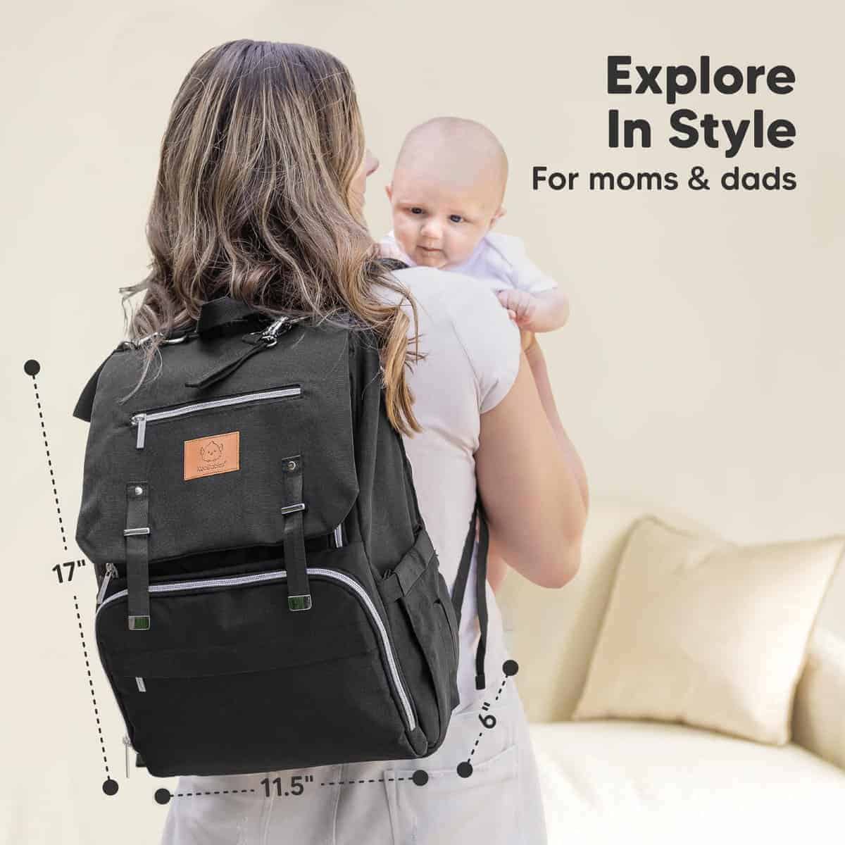 Mochila para Pañales KeaBabies, Gran Bolso de Bebé para - Imagen 5
