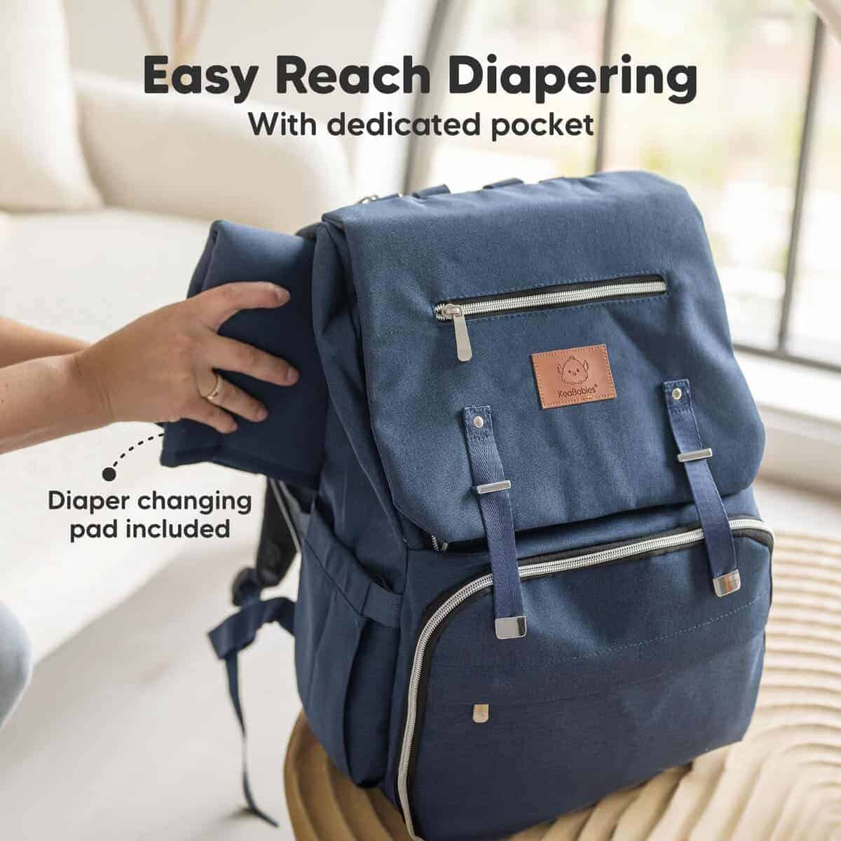 Mochila para Pañales KeaBabies, Gran Bolso de Bebé para - Imagen 6