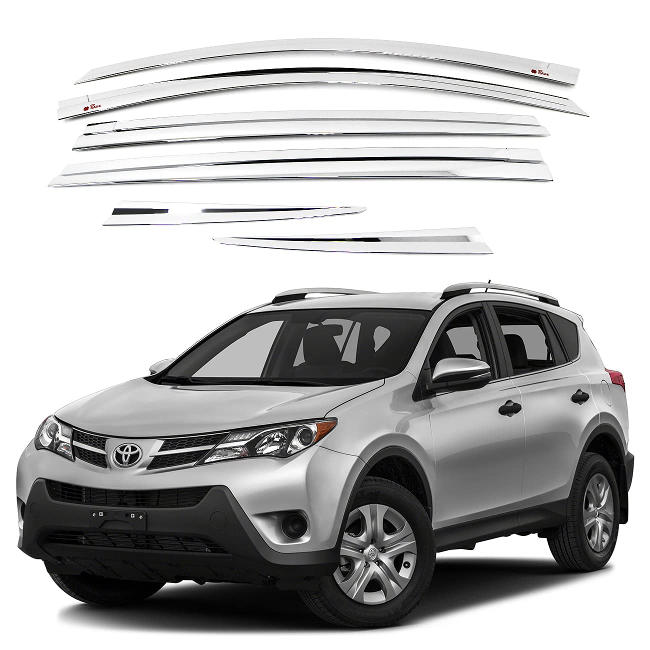 AUTOCLOVER Tape-On Rain Guards Window Visors 6 -Cromo 2013-2