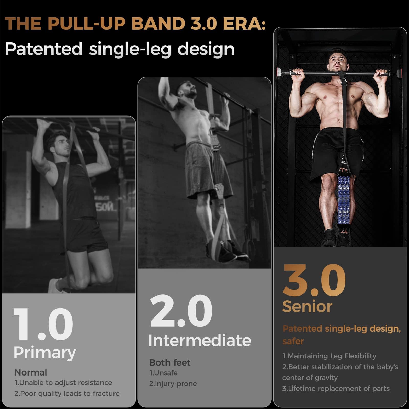 Bandas de Asistencia para Pull Ups Innstar - Juego de 3 - Imagen 3