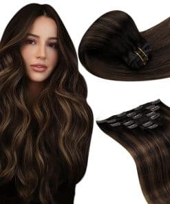 Extensiones de Cabello Clip in LaaVoo Castaño Oscuro
