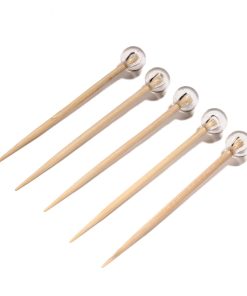 BambooMN Palillos de Bambú Decorativos con Extremo de Bola