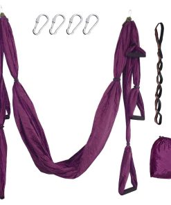 Set de Columpio de Yoga Aéreo con 2 Correas de -Morado