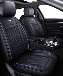 Fundas de asiento para automóvil LUCKYMAN CLUB con piel