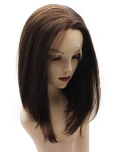 Pelucas Iwona Short Bob Straight Brown Half Hand Tied Lace