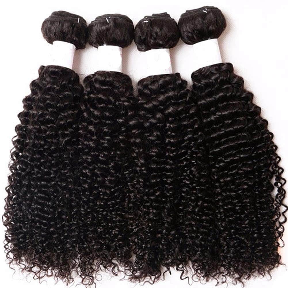 Cabello Rizado Mongol Kinkys con Cierre de Encaje 4x4 - Imagen 4