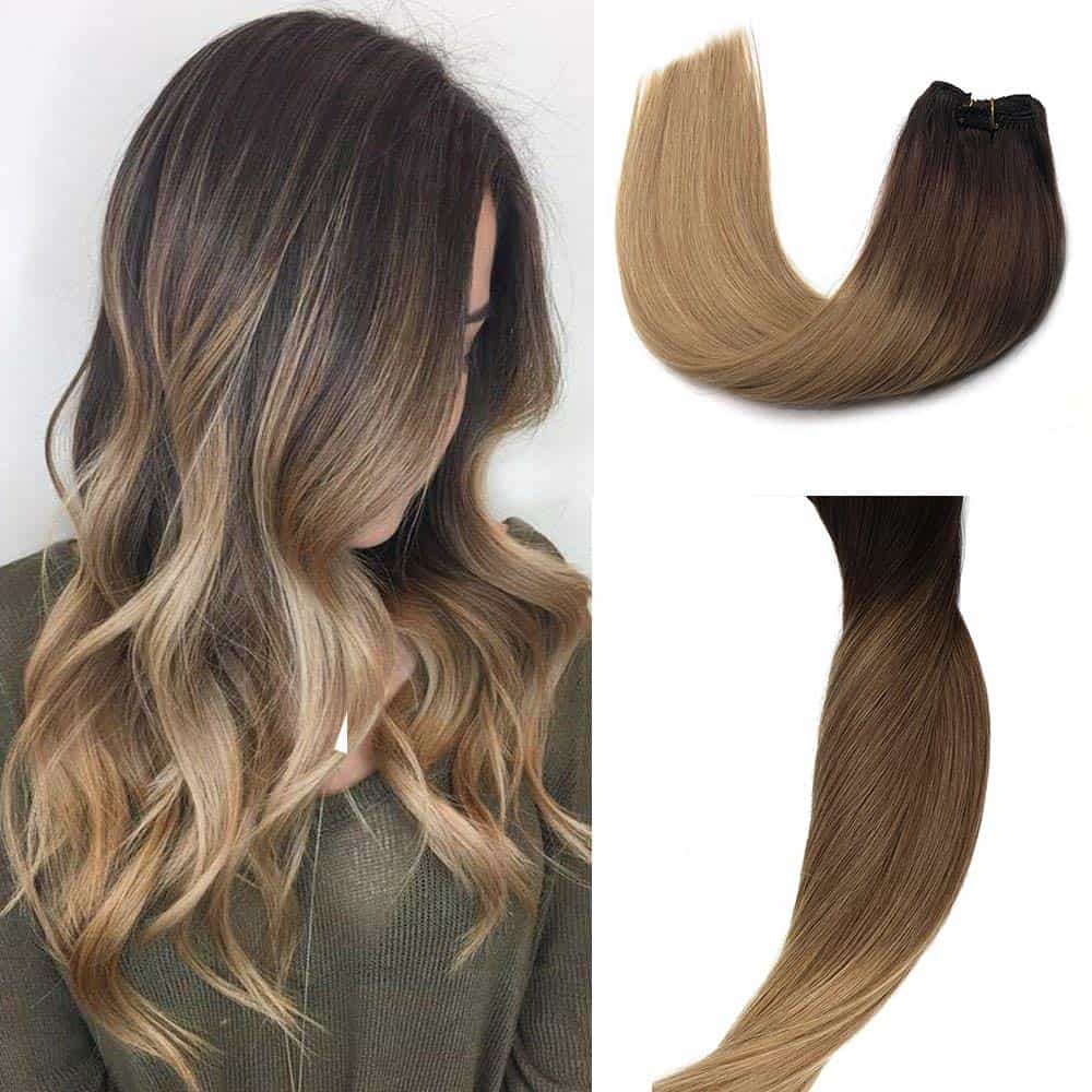 Extensiones de Cabello Clip de Cabello Humano Real Grueso 7