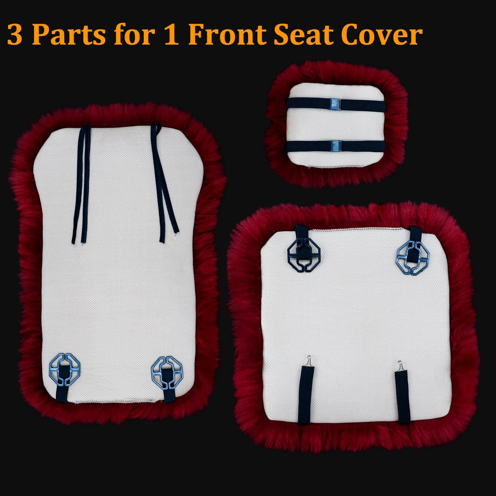 Funda de Asiento de Coche de Piel de Oveja OGLAND, Tamaño - Imagen 4