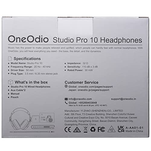 Audífonos con Cable OneOdio Over Ear Studio Monitor & - Imagen 11