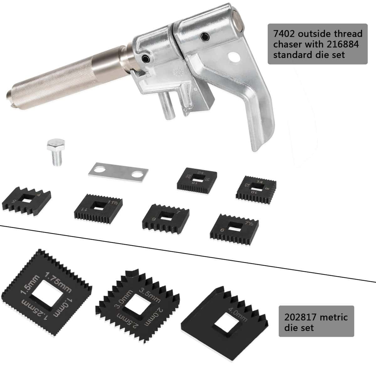 Juego de terrajas 7402 Universal Outside Thread Chaser y - Imagen 3