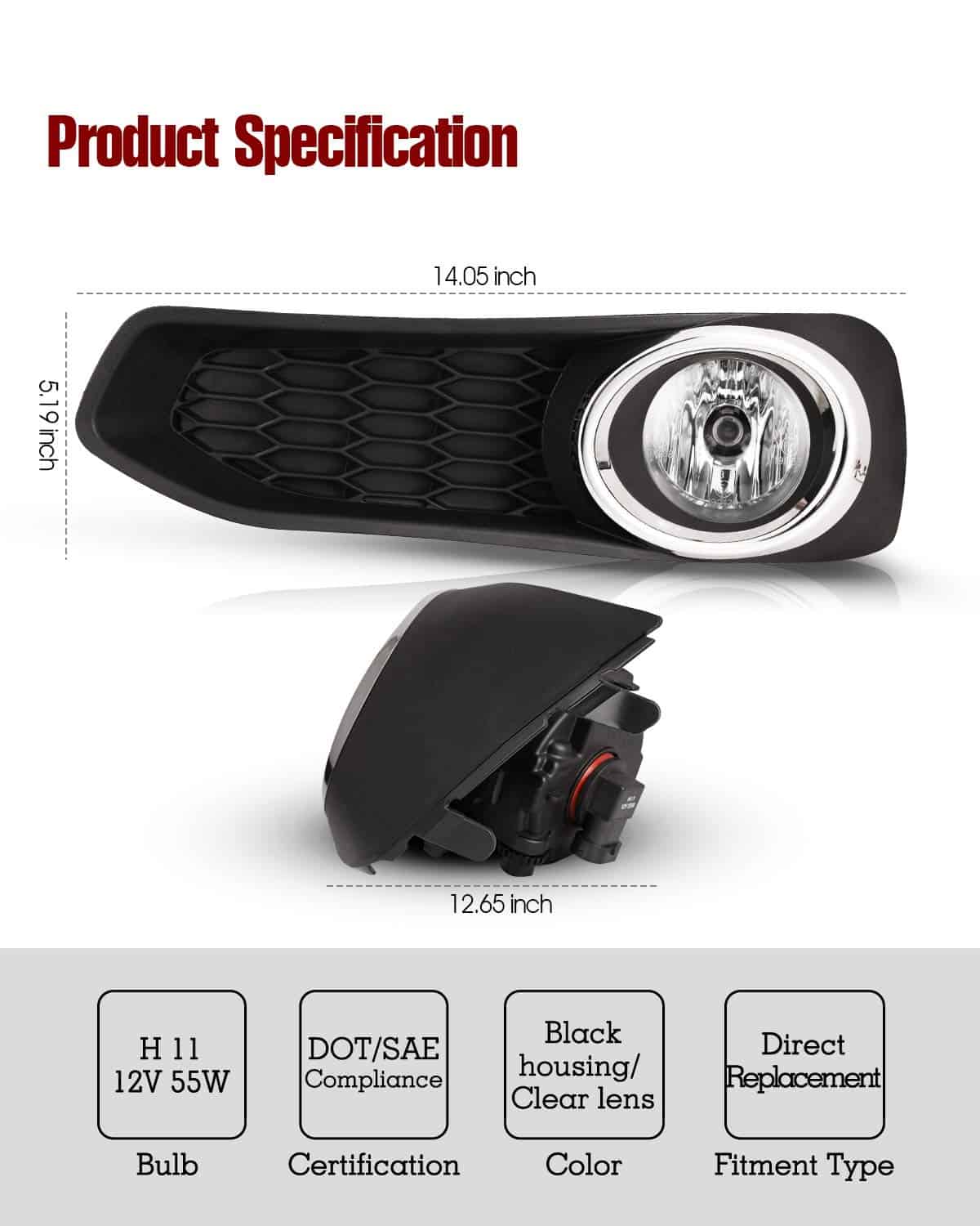 Luces antiniebla AUTOWIKI para 2013-2014 Subaru Legacy - Imagen 6