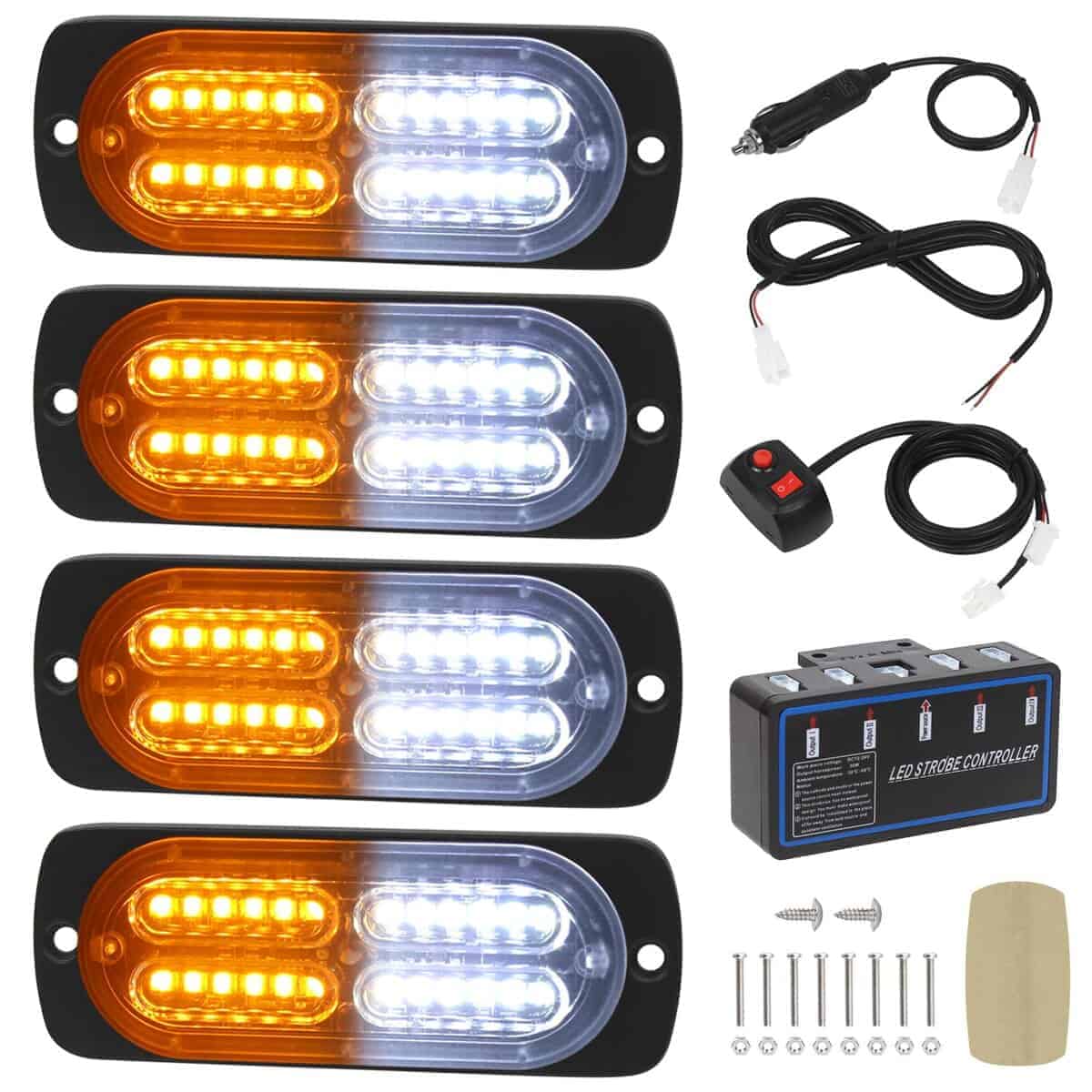 4pcs Luces Estroboscópicas de Advertencia de Emergencia de