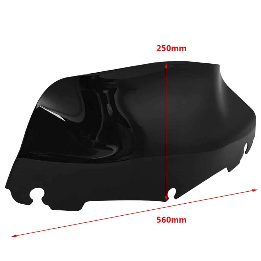 H RUO Parabrisas Onda Negro de 9 pulgadas para Harley - Imagen 4