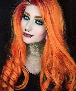 Pelucas de Encaje Sintético Ombre Rojo Naranja Pelucas
