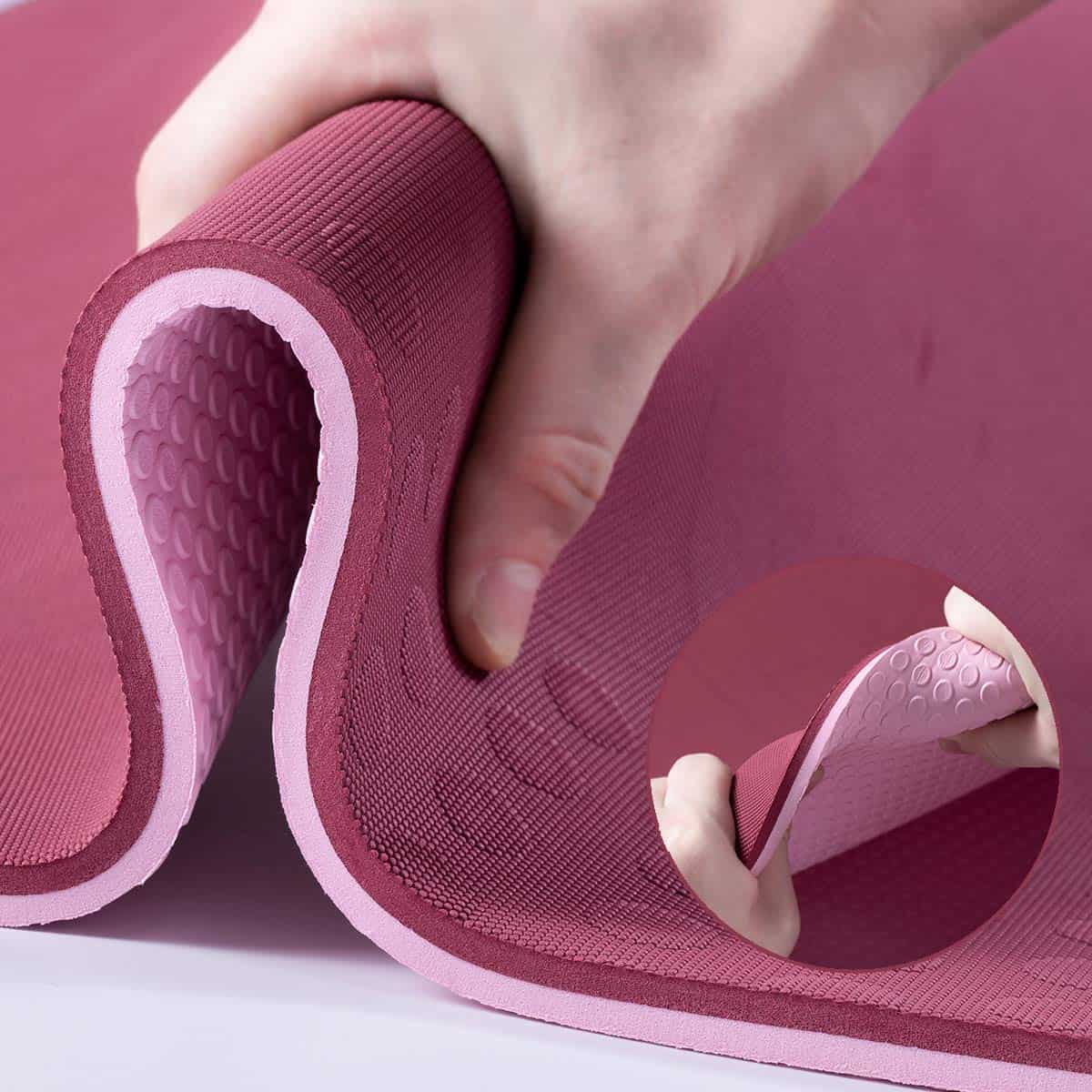 Tapete de Yoga JELS Extra Grueso, 10 MM, Diseño Ergonómico