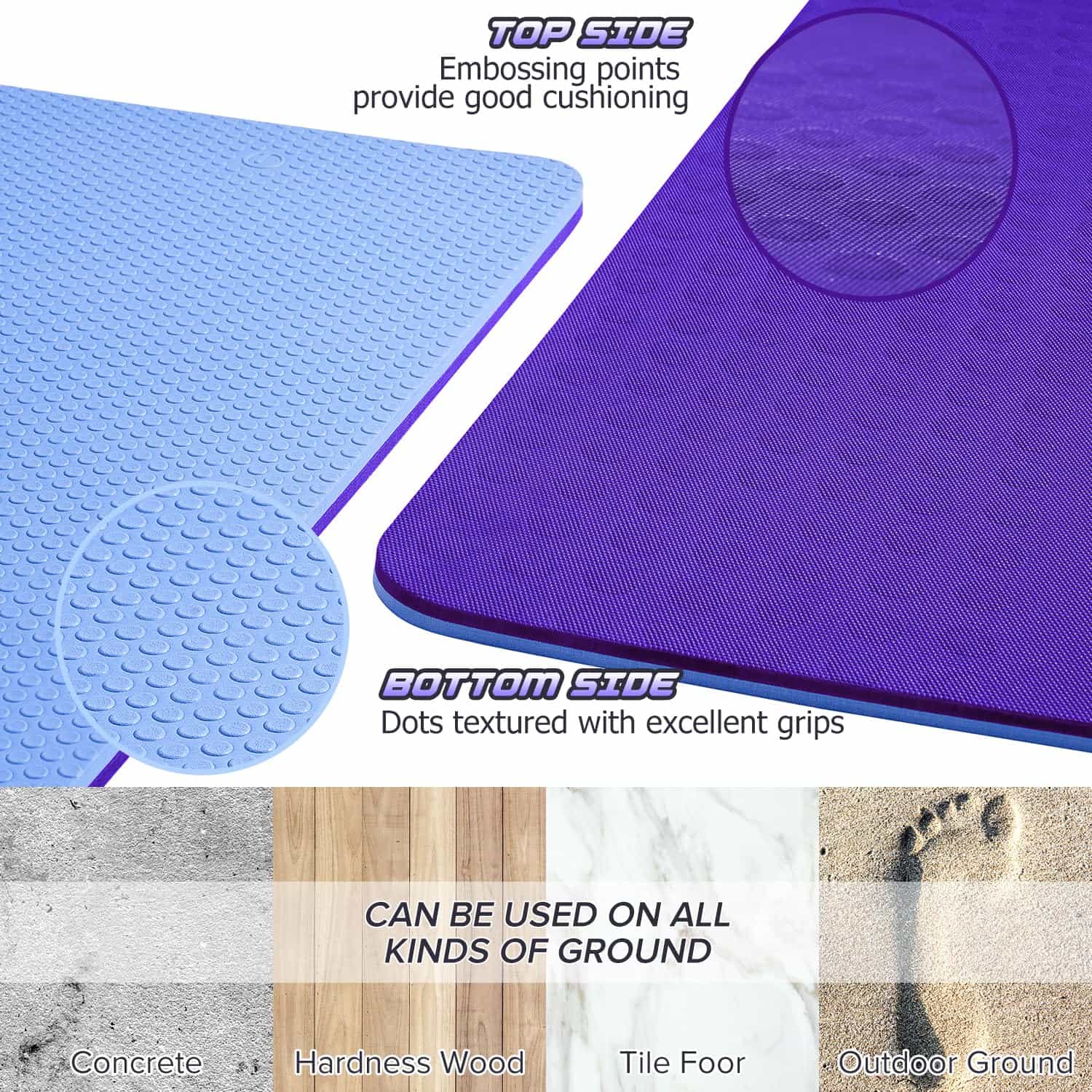 Tapete de Yoga Extra Grueso JELS, 2/5 pulgadas, Diseño - Imagen 4