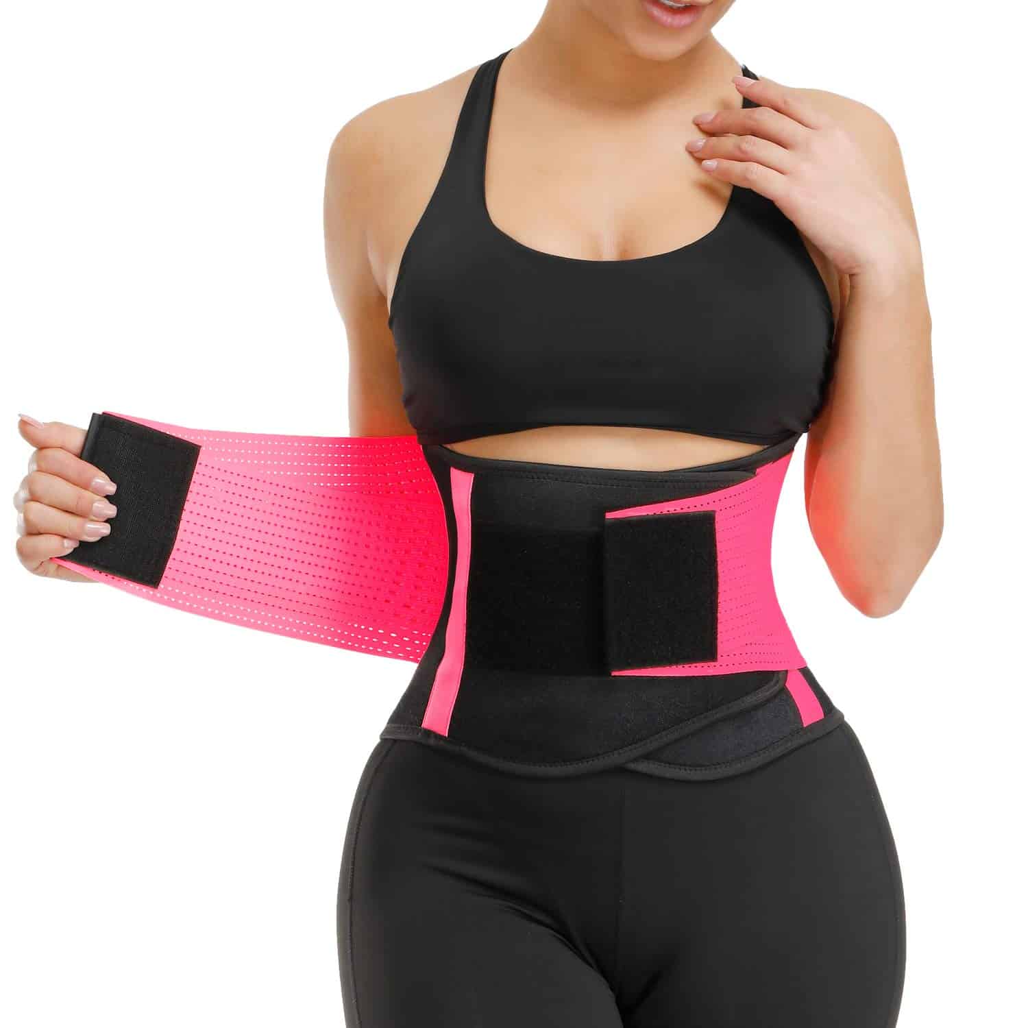 Faja de entrenamiento para cintura VENUZOR -Rosa claro