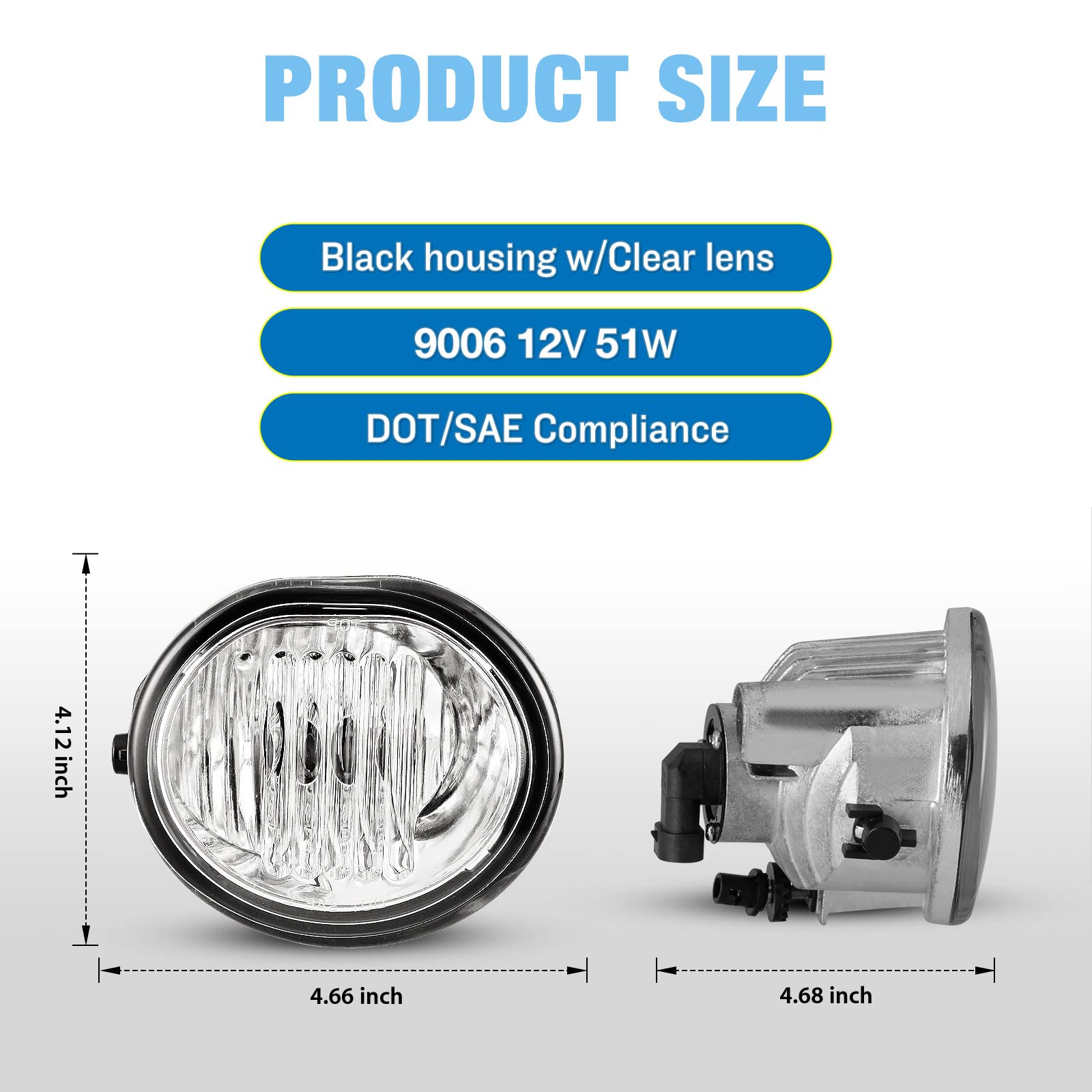 Luces antiniebla AUTOWIKI para Toyota Matrix 2003-2008 (no - Imagen 6