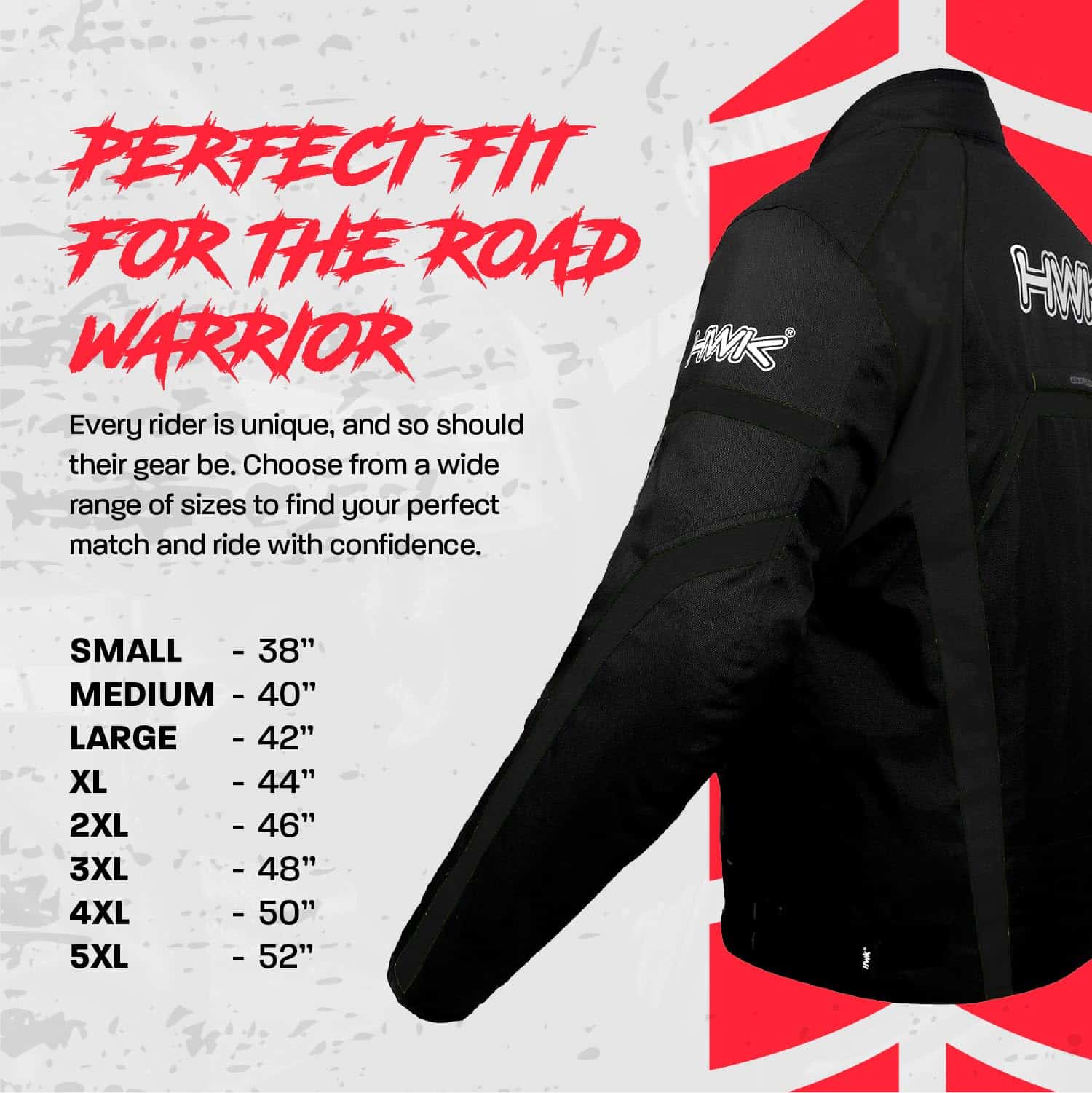 Chamarra de Moto HWK para Hombres y Mujeres, -Totalmente Neg - Imagen 8