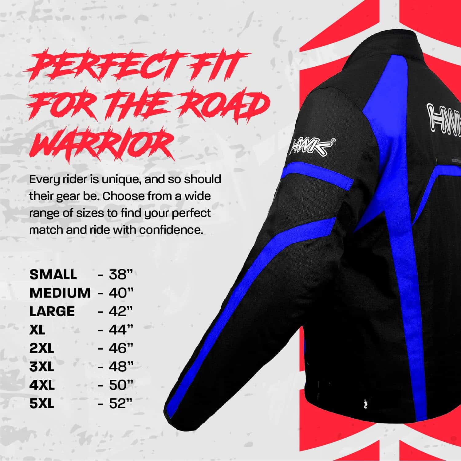 Chamarra de moto HWK para Hombres y Mujeres, -Azul - Imagen 8