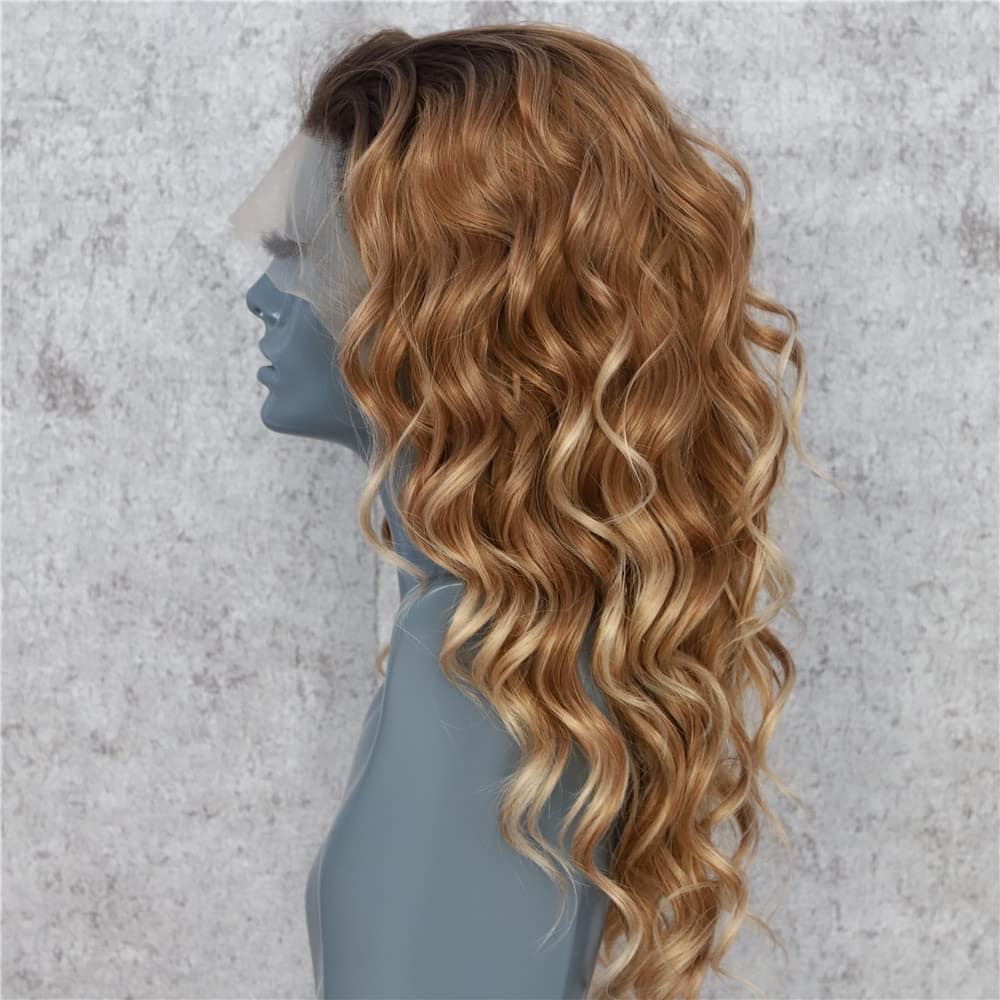 SAPPHIREWIGS Peluca de Encaje Sintético Color Ombre Marrón - Imagen 5