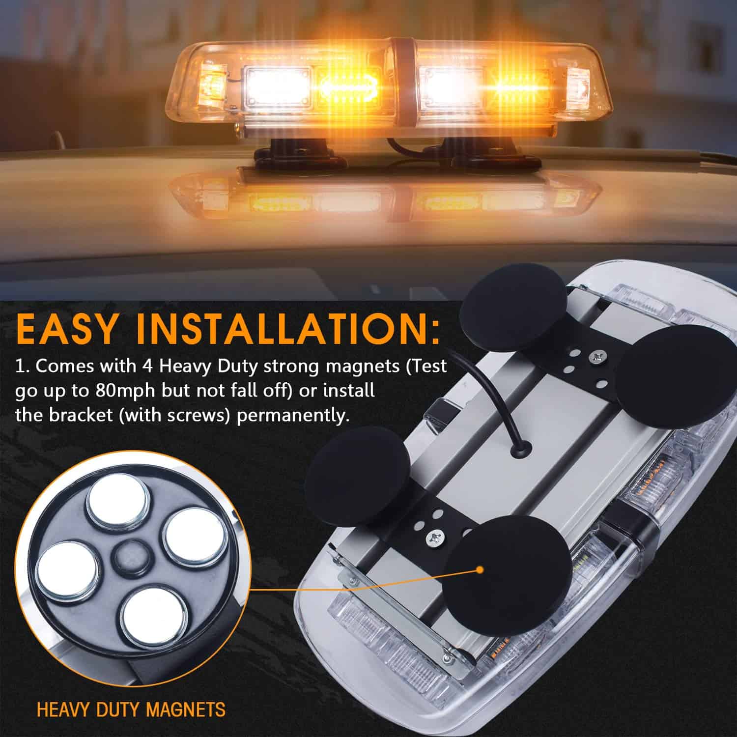 Luces de advertencia LED LINKITOM para techo de vehículo - - Imagen 7