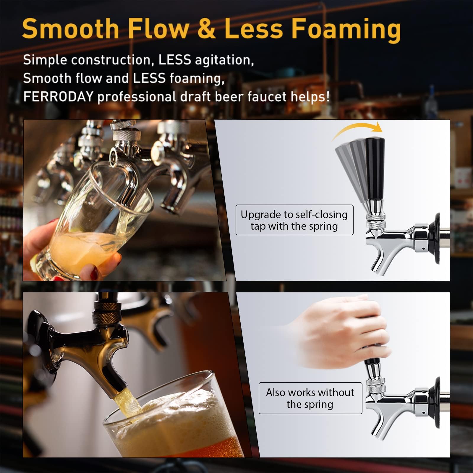 Grifo de cerveza de acero inoxidable mejorado de 4-1/8 - Imagen 5