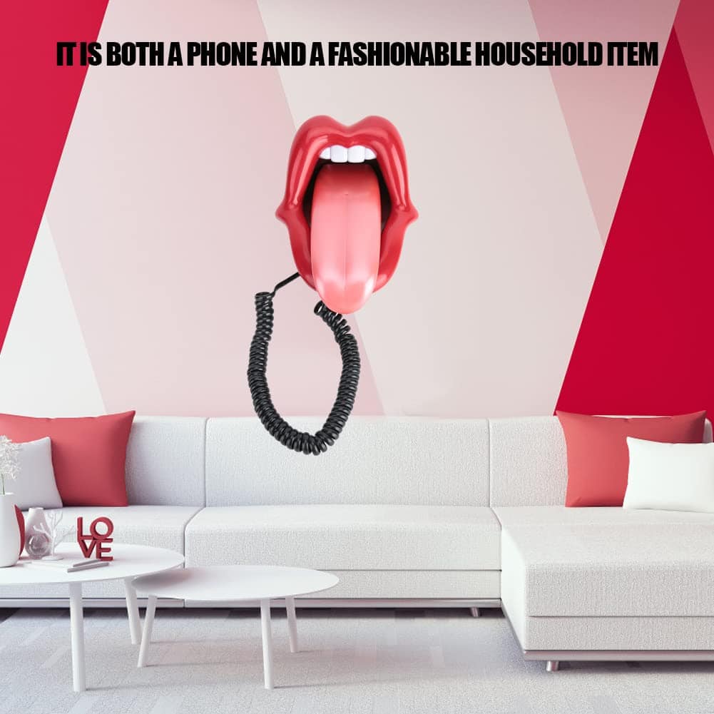 Teléfono Retro de Boca Roja, Labio Sexy Novedad Fijo con - Imagen 3