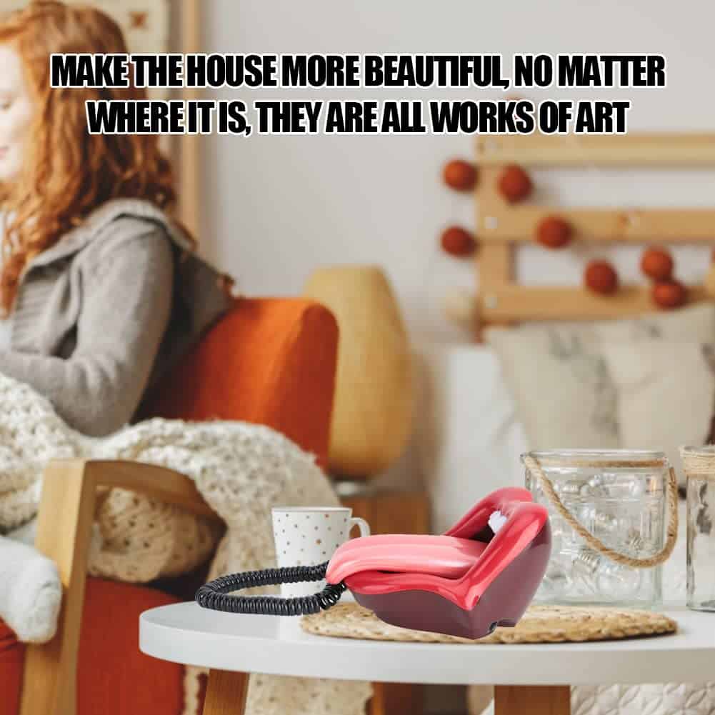 Teléfono Retro de Boca Roja, Labio Sexy Novedad Fijo con - Imagen 8