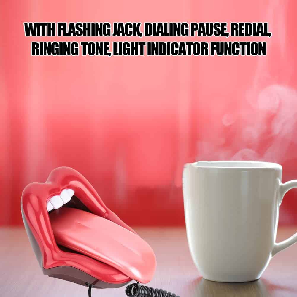 Teléfono Retro de Boca Roja, Labio Sexy Novedad Fijo con - Imagen 5